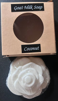 Goat milk soap in a rose shape - 'Coconut' 