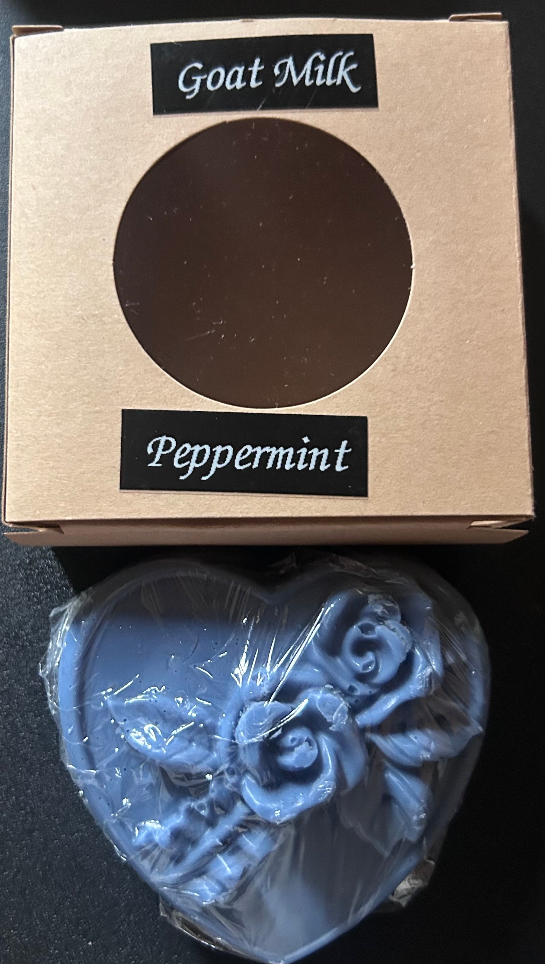 Heart-shaped peppermint soap Goat Milk Peppermint soap.