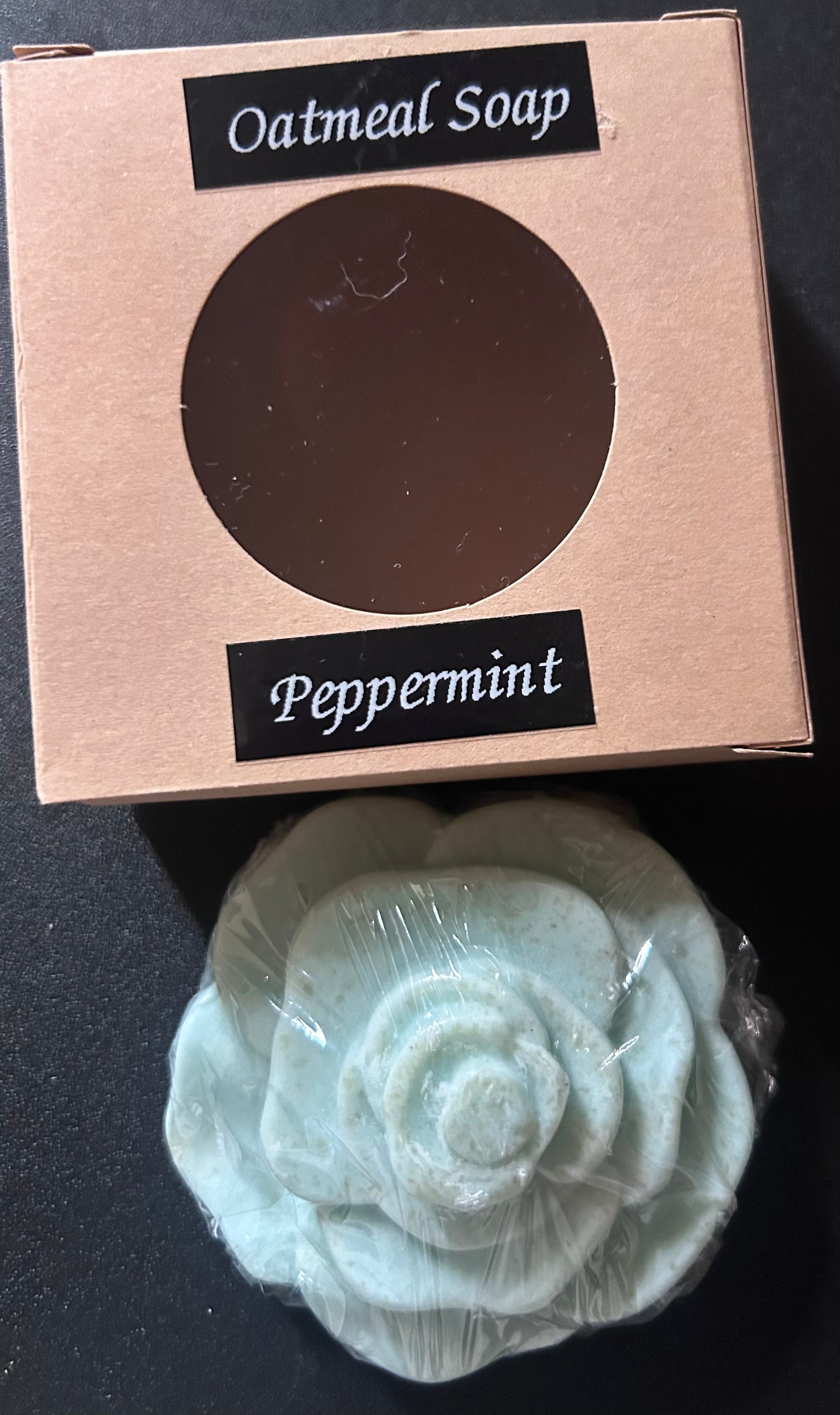 Oatmeal soap with peppermint scent