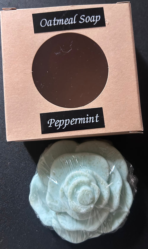 Oatmeal soap with peppermint scent